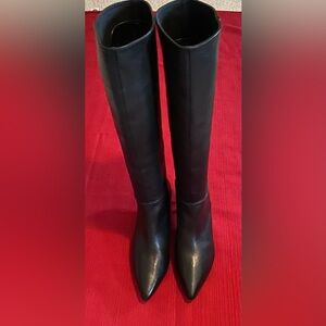 Clarks Black Leather Kitten Heel Boots